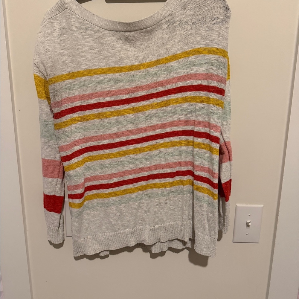 Talbots Multicolor Striped Crew Neck Sweater